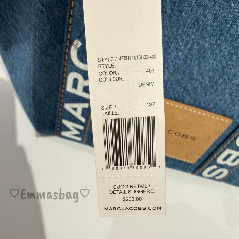 MARC JACOBS Small Canvas Tote 4F5HTT015H02 Denim - Picture 4 of 8